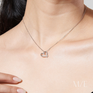 Meree Mira Heart Necklace Sterling Silver Kalung Wanita Anti Karat