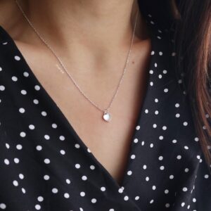 Meree Moonstone Heart Necklace Sterling Silver Kalung Wanita Anti Karat