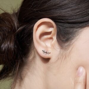 Meree Lea Leaf Earring Sterling Silver Anting Perak Wanita Anti Karat