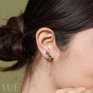 Meree Pavi Leaf Earring Sterling Silver Anting Perak Wanita Anti Karat