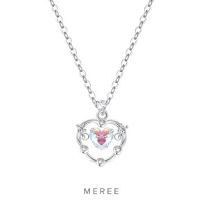 Meree Joy Dancing Heart Necklace Sterling Silver Kalung Perak Wanita Anti Karat