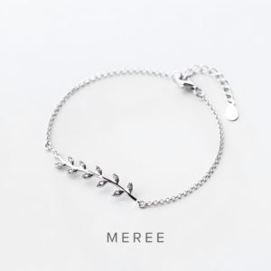 Meree Aspen Leaf Bracelet Sterling Silver Anting Wanita Anti Karat