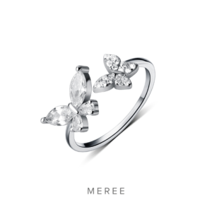 Meree Greta Butterfly Ring Sterling Silver Cincin Wanita Anti Karat