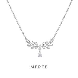 Meree Althea Leaf Necklace Sterling Silver Kalung Wanita Anti Karat