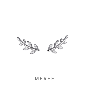 Meree Lea Leaf Earring Sterling Silver Anting Perak Wanita Anti Karat