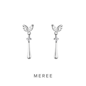 Meree Elma Leaf Earring Sterling Silver Anting Perak Wanita Anti Karat