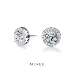 Meree – Leonor Round Sparkle Earring Sterling Silver Anting Anti Karat