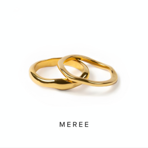 Meree Nixie Gold Wave Ring Stainless Steel Cincin Unisex Tahan Karat