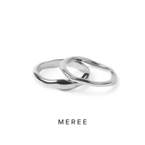 Meree Nixie Silver Wave Ring Stainless Steel Cincin Unisex Tahan Karat