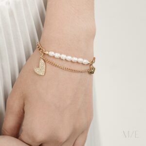 Meree Megan Pearl Bracelet Stainless Steel Gelang Wanita Tahan Karat