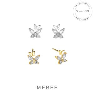 Meree – Fiona Butterfly Earring Silver 999 Anting Wanita Anti Karat