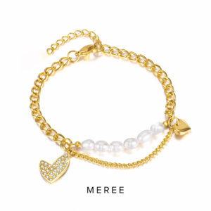 Meree Megan Pearl Bracelet Stainless Steel Gelang Wanita Tahan Karat