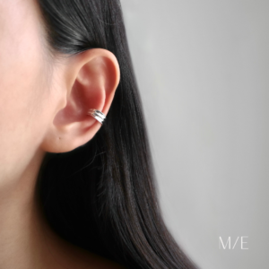Meree Finley Ear Cuff Sterling Silver Anting Perak Unisex Tanpa Tindik Anti Karat