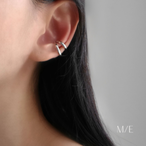 Meree Harlow Ear Cuff Sterling Silver Anting Perak Unisex Tanpa Tindik Anti Karat