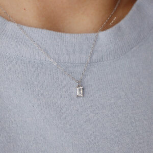 Meree – Tiny Square Necklace Sterling Silver 14k Kalung Wanita Anti Karat