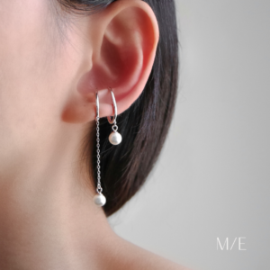 Meree Kalina Pearl Ear Cuff Sterling Silver Anting Perak Tanpa Tindik Anti Karat