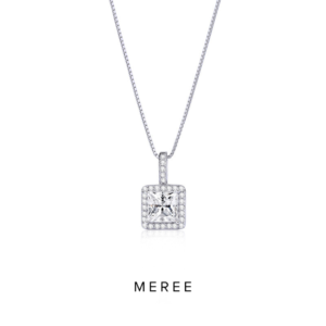 Meree – Katherine Square Necklace Sterling Silver Kalung Wanita Anti Karat