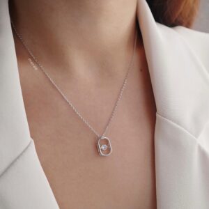 Meree – Gracie Dancing Diamond Necklace Sterling Silver Anti Karat