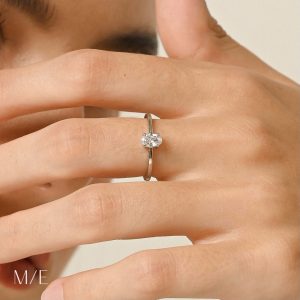 Meree – Lana Single Stone Ring Sterling Silver Cincin Perak Wanita Anti Karat