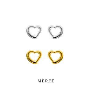 Meree Ari Heart Earring Silver 999 Anting Perak Wanita Anti Karat