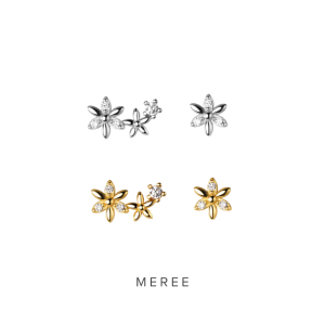 Meree – Aster Flower Anting Wanita Sterling Silver Anti Karat