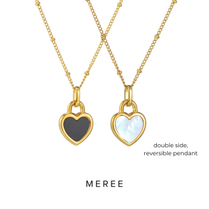 Meree – Fedore Double Side Heart Necklace Stainless Steel 18K