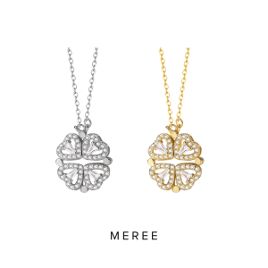 Meree – Four Leaf Clover Necklace Sterling Silver Kalung Anti Karat