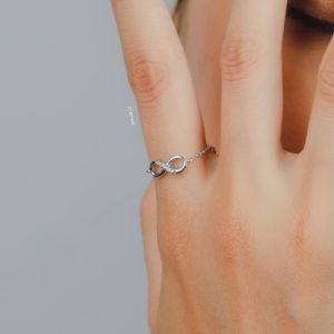 Meree Infinity Ring Sterling Silver Cincin Wanita Anti Karat