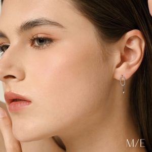 Meree – Oval Link Earring Sterling Silver Anting Perak Wanita Anti Karat