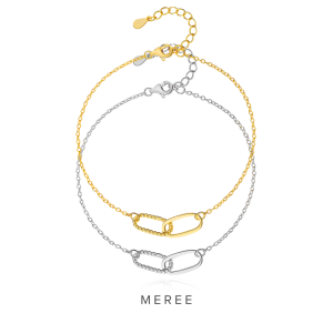 Meree – Oval Link Bracelet Sterling Silver Gelang Perak Wanita Anti Karat