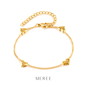 Meree Isla Heart Bracelet Stainless Steel Gelang Wanita Tahan Karat