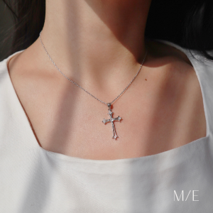 Meree – Cross Necklace Sterling Silver Kalung Salib Anti Karat