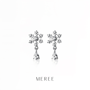 Meree – Fleur Snowflake Earring Sterling Silver Anting Perak Wanita Anti Karat