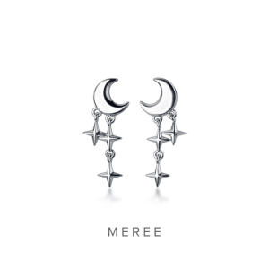 Meree Helia Moon Earring Sterling Silver Anting Wanita Anti Karat