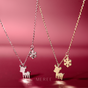 Meree – Winter Deer Necklace Sterling Silver Kalung Perak Wanita Anti Karat