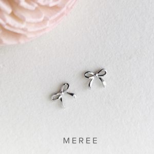 Meree Sweet Bow Earring Sterling Silver Anting Perak Wanita Anti Karat