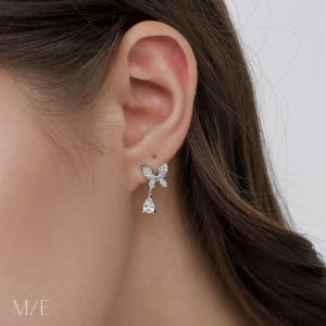 Meree Lilia Butterfly Tear Drop Earring Sterling Silver Anting Perak Wanita Anti Karat