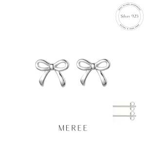 Meree Sweet Bow Earring Sterling Silver Anting Perak Wanita Anti Karat