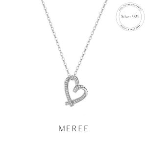 Meree Mira Heart Necklace Sterling Silver Kalung Wanita Anti Karat