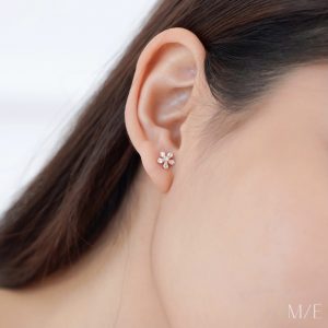 Meree – Rosele Flower Earring Sterling Silver Anting Wanita Anti Karat