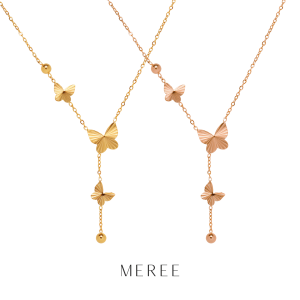 Meree – Valentina Butterfly Necklace Stainless Steel Tahan Karat