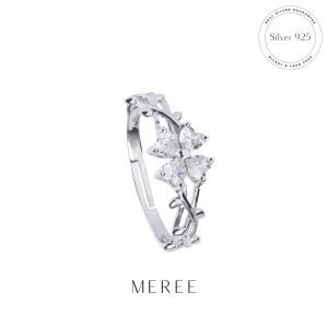 Meree – Juliet Clover Ring Sterling Silver Cincin Perak Anti Karat