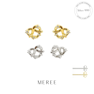 Meree Pretzel Earring Silver 999 Anting Perak Wanita Anti Karat