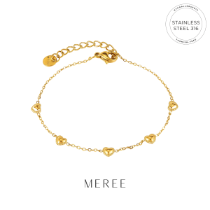 Meree- Amoria Heart Bracelet Stainless Steel 18k Gelang Tahan Karat