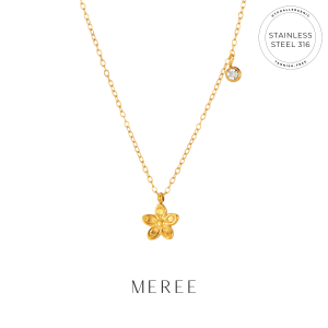 Meree – Bloomara Flower Necklace Stainless Steel 18k Tahan Karat