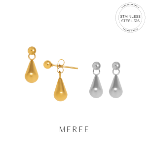 Meree – Tera Drop Earring Stainless Steel 18k Tahan Karat