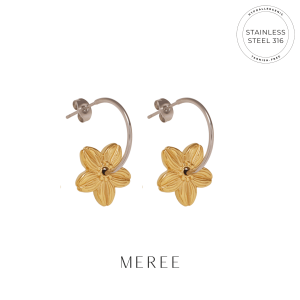 Meree – Solara Flower Earring Stainless Steel 18k Wanita Tahan Karat