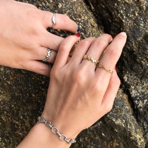Meree – Wade Irregular Stainless Steel Ring Unisex Tahan Karat