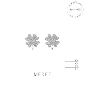 Meree – Olivia Clover Earring Sterling Silver Anting Wanita Anti Karat