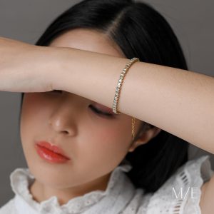 Meree – Clea Tennis Bracelet Stainless Steel 18k Gelang Tahan Karat